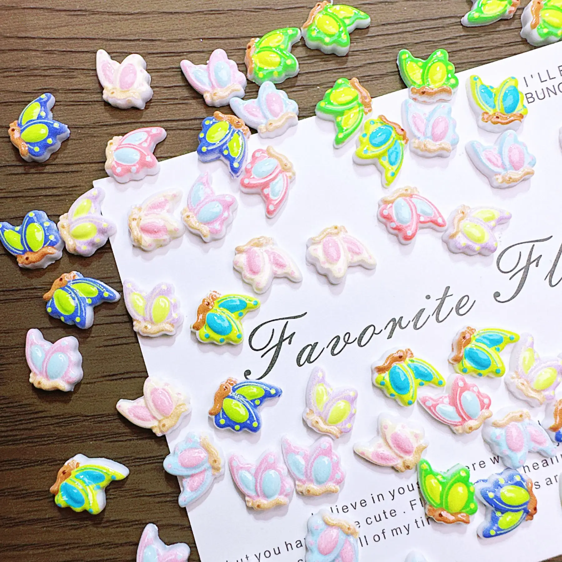 50/100/200Pcs, 10*9mm, Cartoon, Color Matching, Two Color, Bow Tie, Nail Accessories, Stereo, DIY, Wear Nail Accessories