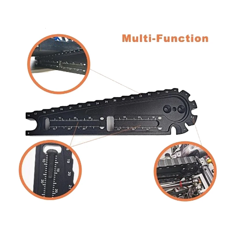 Multifunction 17Mm 8Mm HEX Nuts Installation Tool Vehicle Height Adjustment Wrench Screw Length Measurement For RC Car