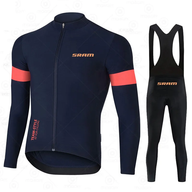 2025 SRAM Team Autumn Cycling Jersey Set Ropa Ciclismo Long Sleeve Bike Clothing MTB Maillot Road Bicycle Bibs Uniform