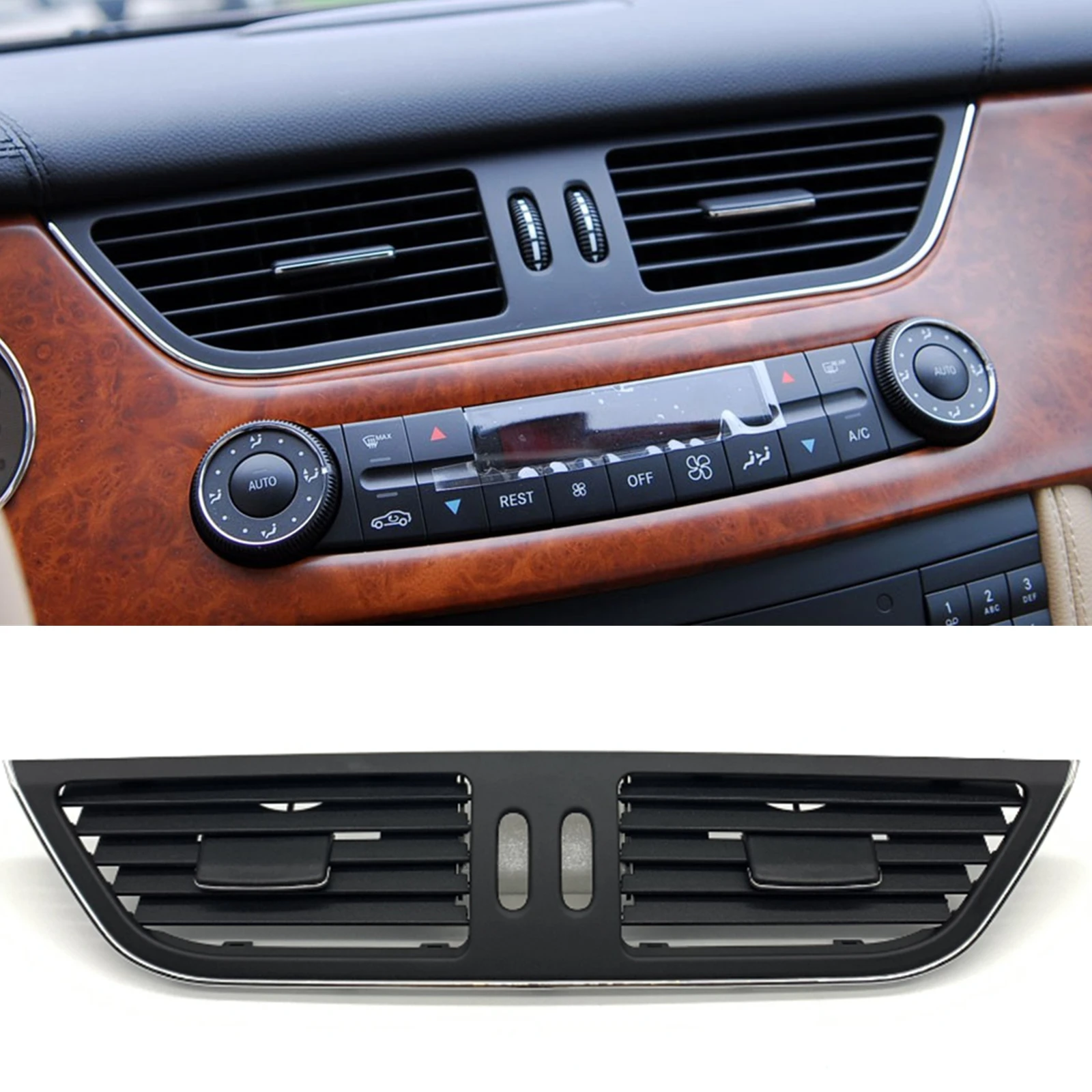 

Center Air Vent Outlet Console Grille Cover Dashboard Panel Frame Grill For Mercedes Benz W219 CLS550 CLS55 CLS63 2007-2009