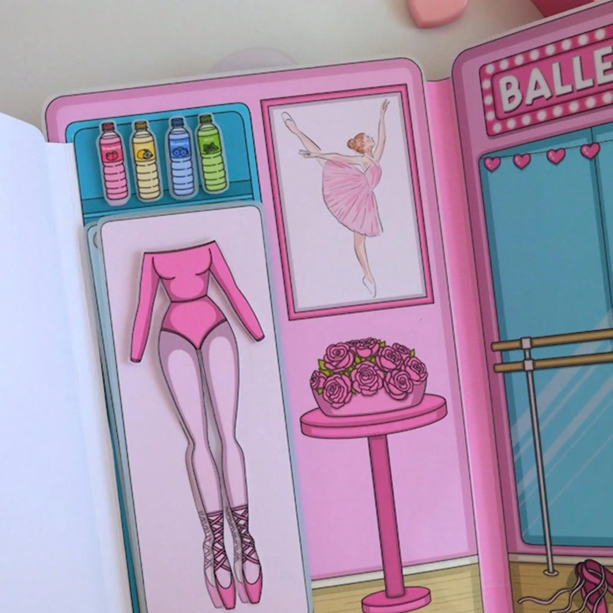 Ballet Studio Children's Quiet Book Interactive Dance Album, Ballet Craft Activity Dress-Up and Makeup Play, Handmade Set - view 2