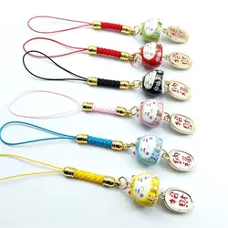 Japanese Lucky Cat Phone Straps Cute Keychain Bag Accessories Phone Key Strap Lanyard Hang Charm Rope Decor
