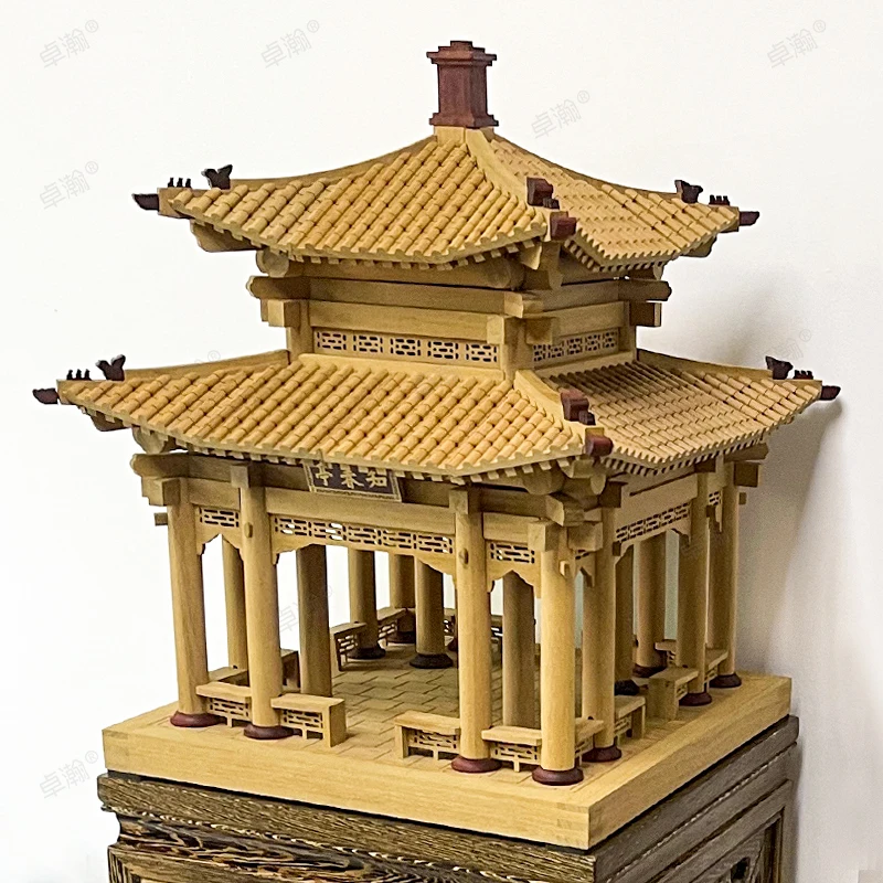 Chinese ancient Chinese architecture tenon and mortise structure building all solid wood bucket arch toy Forbidden