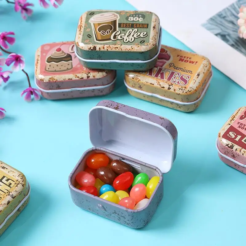 Travel-Friendly Mini Iron Storage Box with Flip Cover Ideal for Easy Organization of Candy and Pills