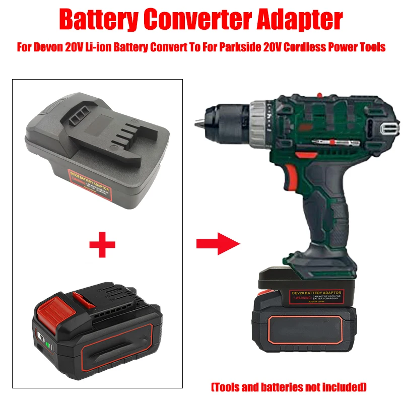 

Battery Adapter Converter for Parkside 20V Tools for Devon 20V Lithium Batteries To for Parkside 20V Lithium Battery Power Tools