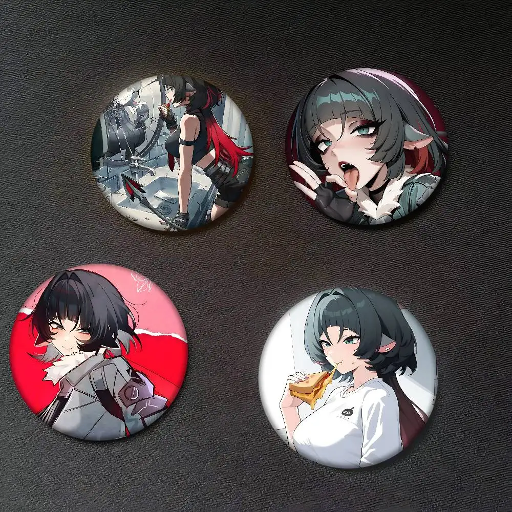 J-Jane Doe دبوس زر ناعم مشرق مطبوع أيقونة هدية للأصدقاء شارة طوق بروش طية صدر السترة دبوس معدني