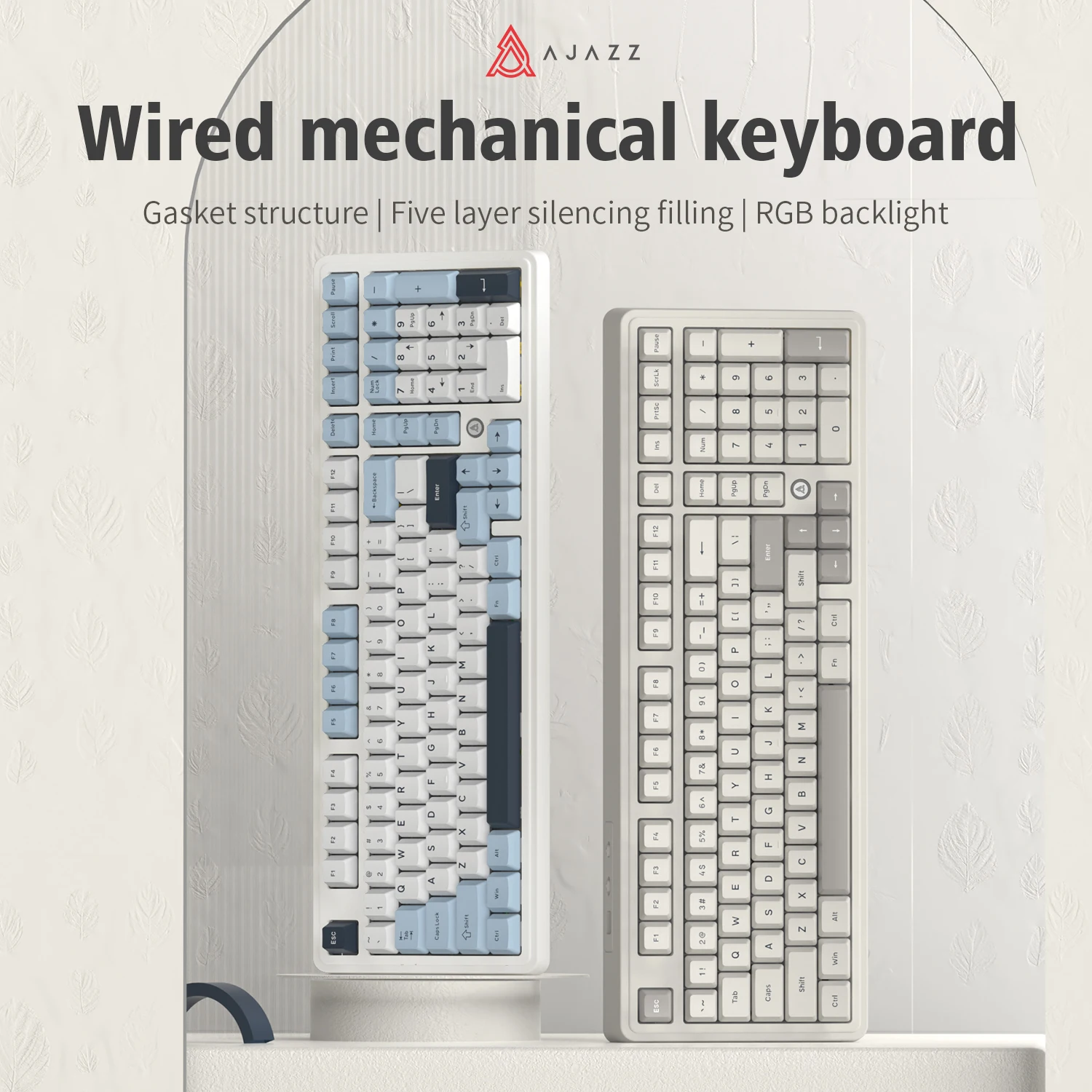 

Ajazz AK980 Gaming Mechanical Keyboard Three Mode Wireless Bluetooth Wired Hot Swap PBT Gasket RGB For PC Laptop Gaming Keyboar