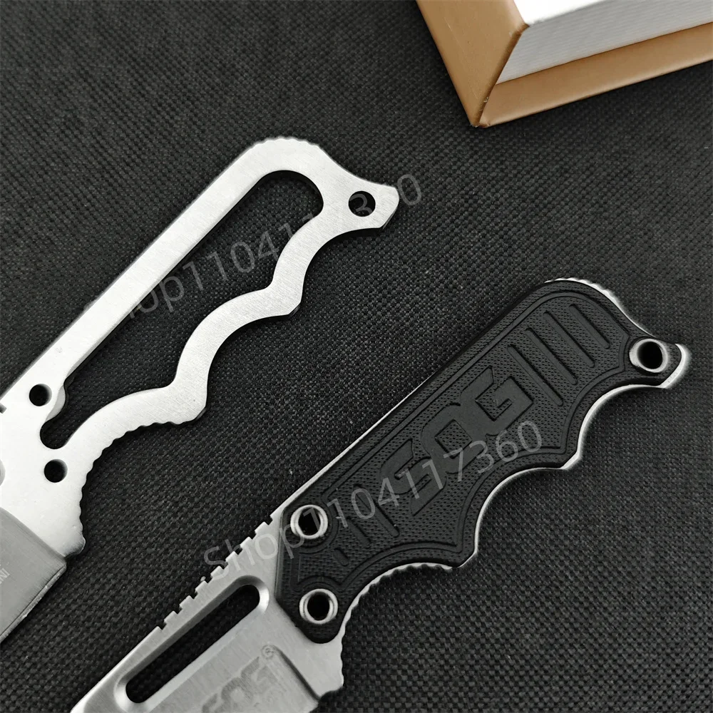 Mały nóż ze stałym ostrzem MINI nóż z brelokiem na szyję 5Cr15MoV ostrze G10/uchwyt stalowy Outdoor EDC Camping piesze wycieczki mały nóż