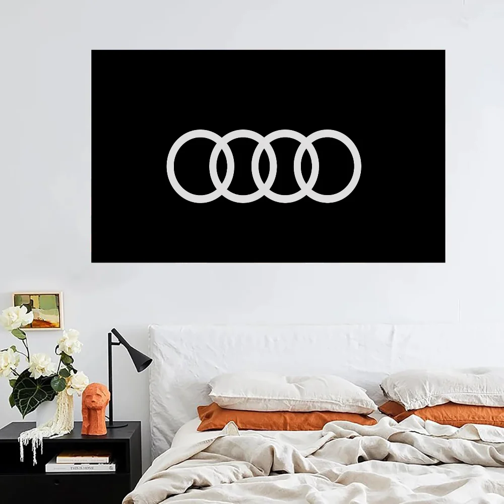 A-audi Logo Decorative Flags for Rooms Garage Decoration Advertising Flag to Hang Outdoor Decor Flags and Banners Home Garden