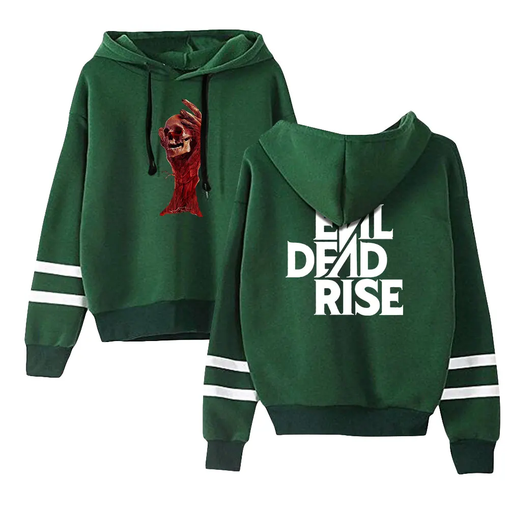 Sudadera con capucha de The Evil Dead para hombre y mujer, ropa Unisex con manga de barras paralelas, sin bolsillo, nueva película de terror