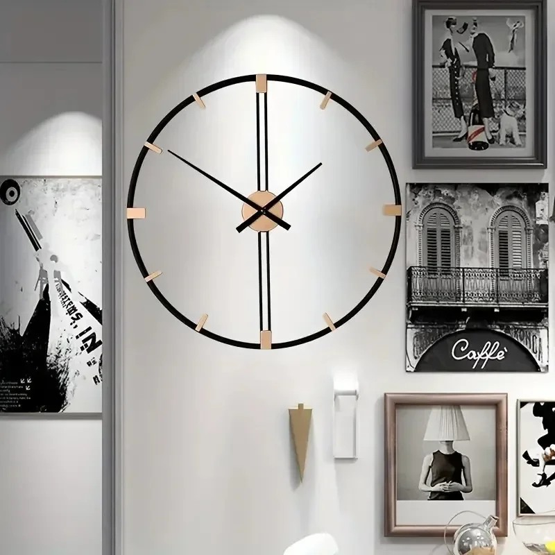 Large Luxury Silent Wall Clock Modern Design Minimalist Decoration Metal Nordic Creative Wall Watch Home Decor Living Room Gift