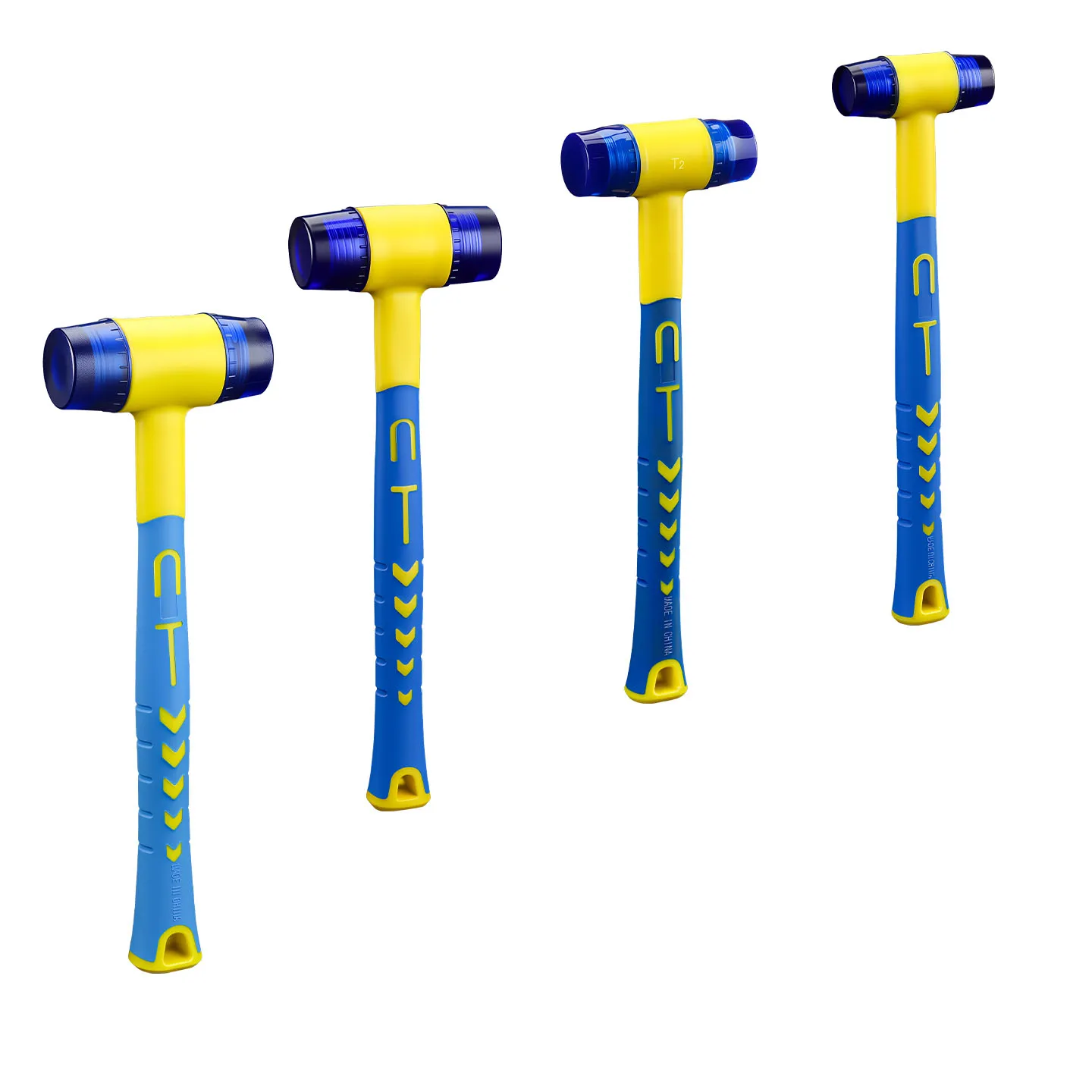 Rubber Hammer, Double-Sided Soft Rubber Hammer, Multifunctional Glass Window Strip Hammer, Nylon Head Rubber Hammer with Shock-Absorbing Handle, Suitable for Interior and Exterior Furniture Decoration