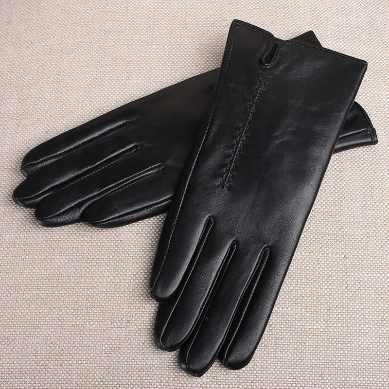 GOURS Winter Real Leather Gloves for Women Black Genuine Sheepskin Touch Screen Gloves Fleece Lined Warm Soft Fashion New GSL075