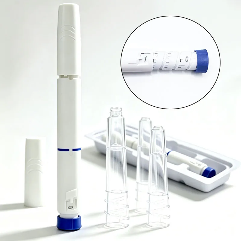 Double‑Chamber Sterile Injection Pen 1/3/5  Press‑Rotary Syringe Device with Clear Visible Dose Adjustment Window