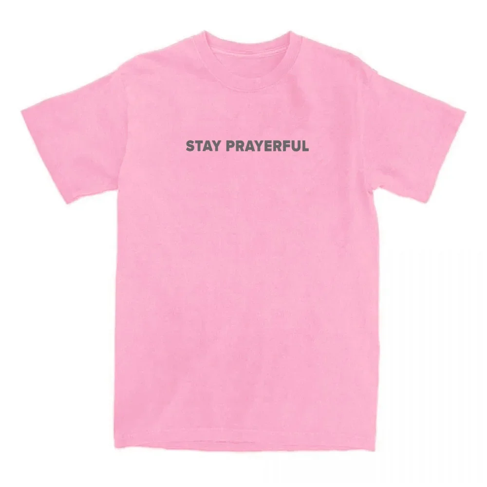 Stay Prayerful Tee セレブリティ チャーリー カーク Tシャツ コットン 半袖 女性 Tシャツ カジュアル O ネック グラフィック プリント Tシャツ