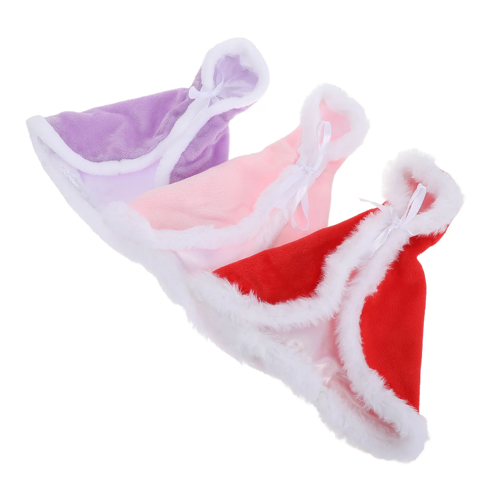 

3Pcs Christmas Elf Cloak Set Elegant Holiday Dress Up Costume for Mini Festive Party Decor Winter Outfit Accessory