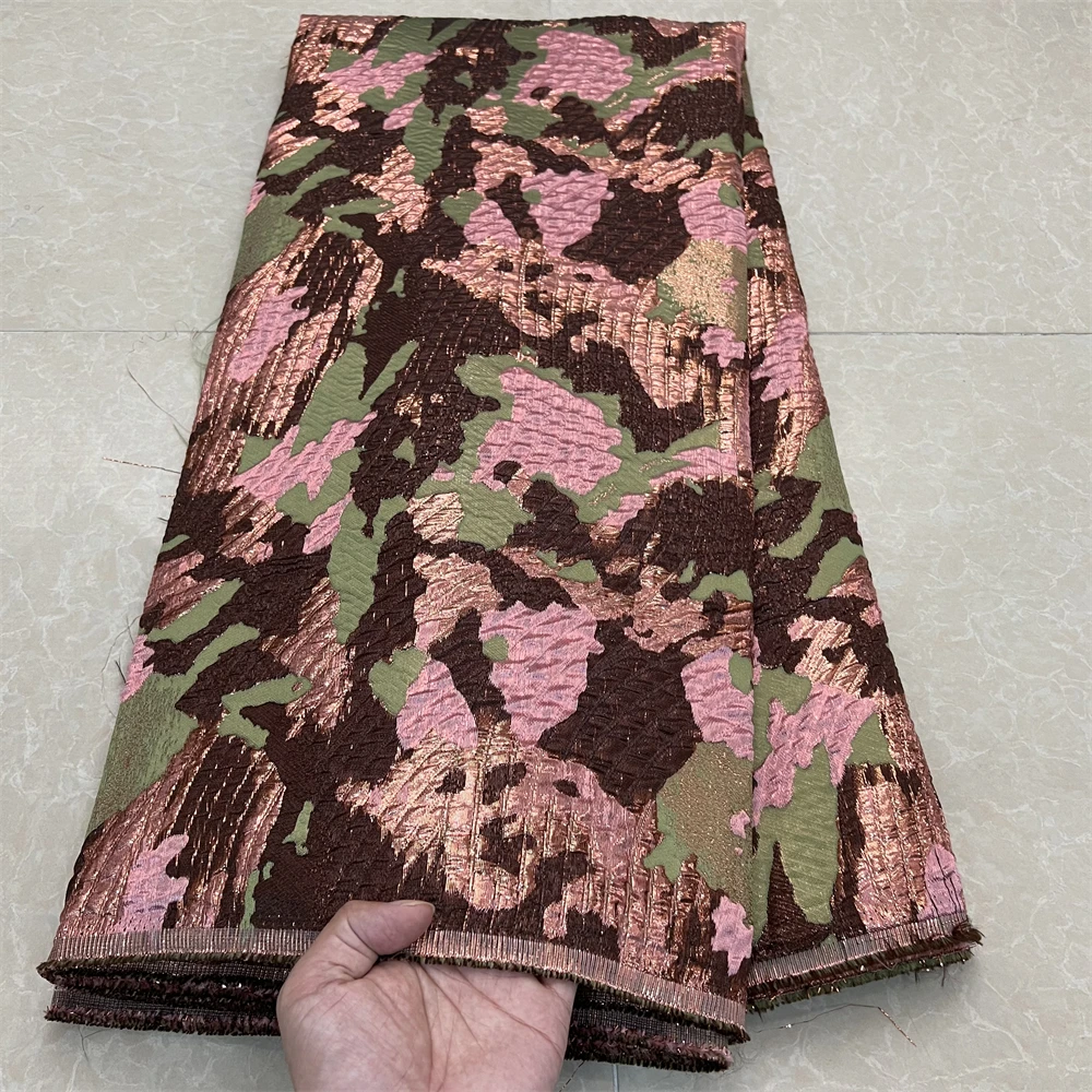 2024High Quality African Nigerian Tulle Lace Fabric Embroidery Jacquard French Dress Prom Party Gown For Sewing 5Yards YXZ135