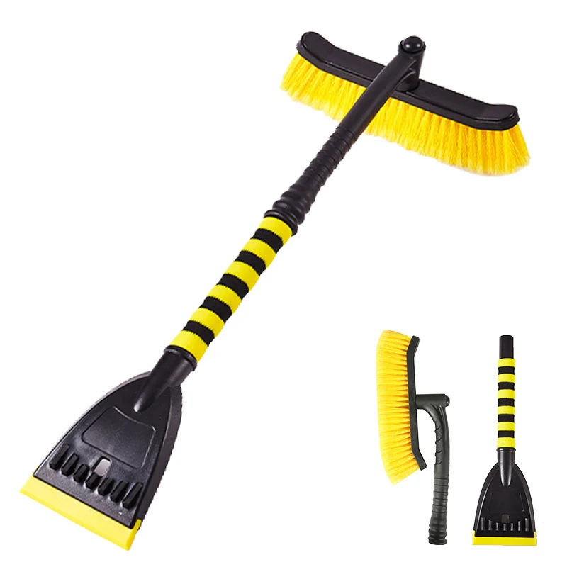 Car snow removal and shoveling tool with detachable car mounted ice and snow brush, winter tool, cow tendon snow removal shovel