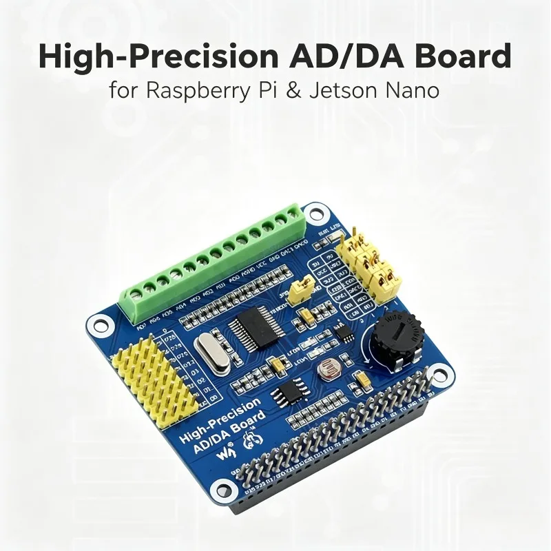 High‑Precision AD/DA Expansion Board ADS1256 DAC8552 8‑Channel ADC 2‑Channel DAC HAT for Raspberry Pi 4B 3B+ Jetson Nano