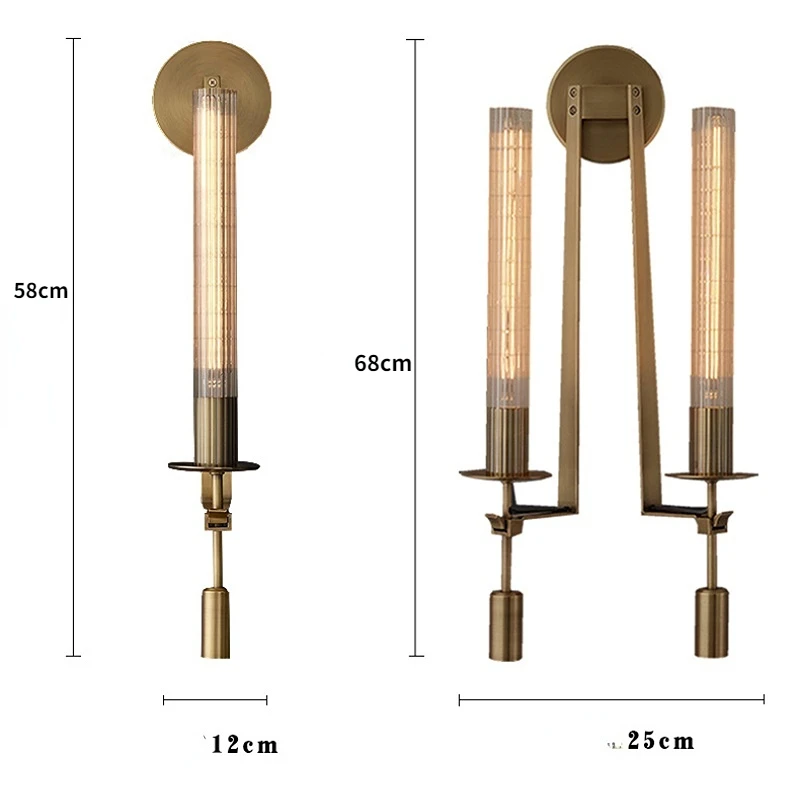 Modern Copper Wall Sconce Lamp Living Room TV Background Wall Decoration Lighting Bathroom Bedroom Corridor Mirror Wall Light
