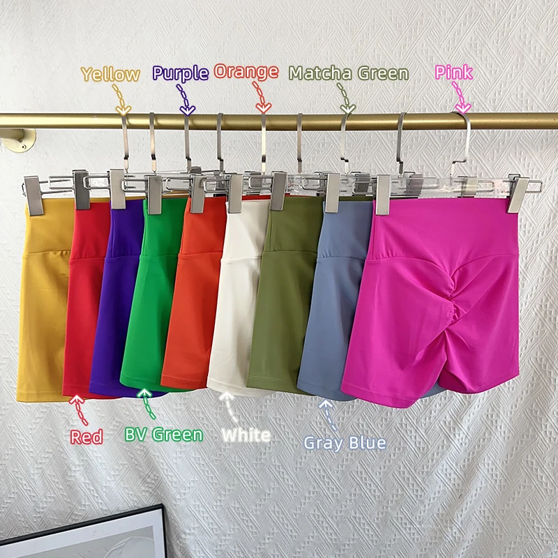 

Женские спортивные короткие леггинсы для йоги, шорты для приседаний с высокой талией, плотные шорты для фитнеса, быстросохнущие шорты для велоспорта и тренировок в тренажерном зале