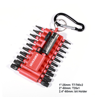Geinxurn 22 Pcs 1''/2'' Impact Torx Screwdriver Bits Set, S2 Steel Multi Star Driver Bit and Bit Holder with Organizer Sleeve