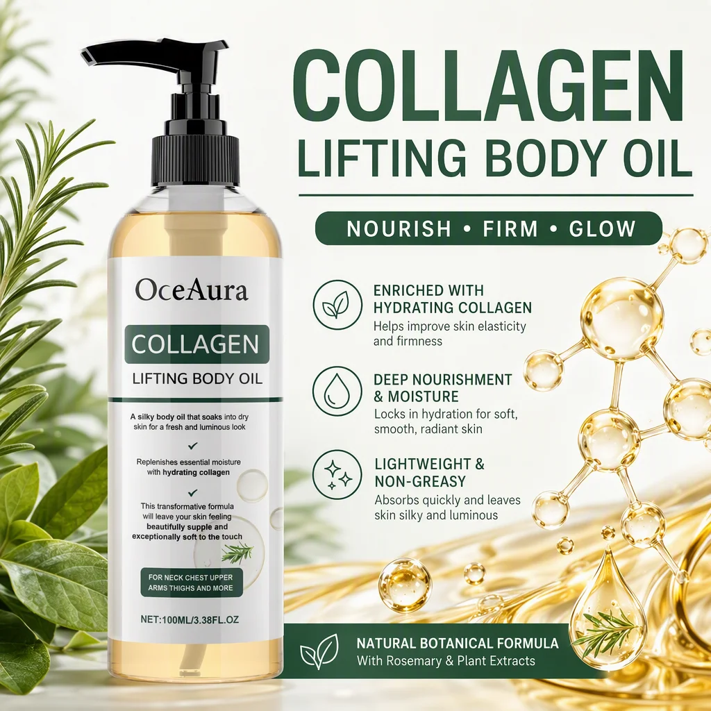 Collagen Firming Body Oil Deep Hydration Moisturizing Lifting Firm Arm Belly ＆ Excess Fat Whole Body Skin Massage Essential Oil