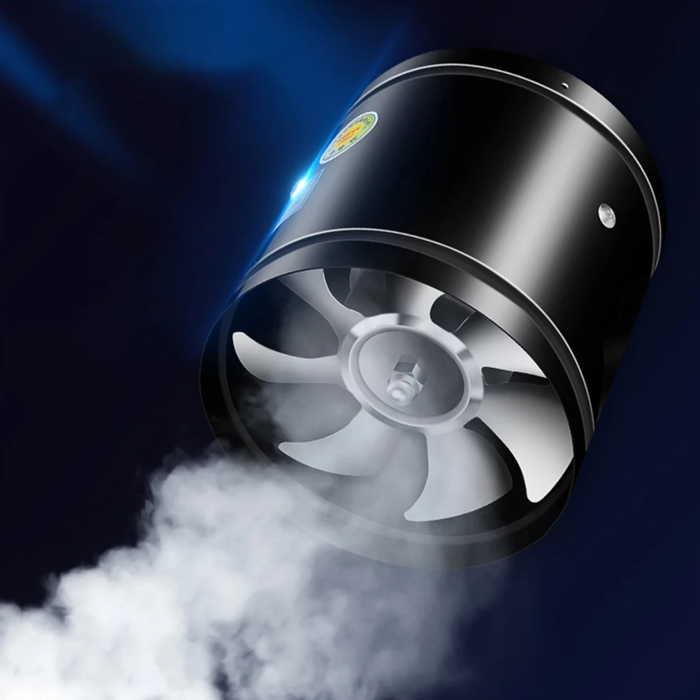 Cooling Duct Vent Fan 220V Smoke Extractor Powerful Airflow Metal-reinforced Blades 1-piece Molded Design All-metal Painted Body