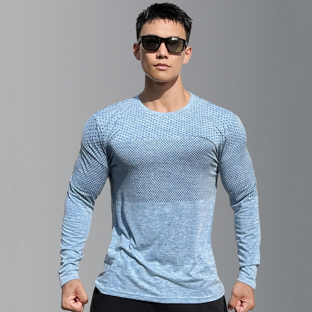 Men Autumn Long Sleeve T-shirt Gym Fitness Training Bodybuilding Tees Tops Male Running Sport men Shirts Men T-shirt