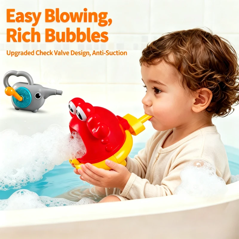 Baby Bath Bubble Machine Bathroom Bath Toy Cute Cartoon Shark Crab Bubble Blowing Safe Material Anti Aspiration Educational Toys