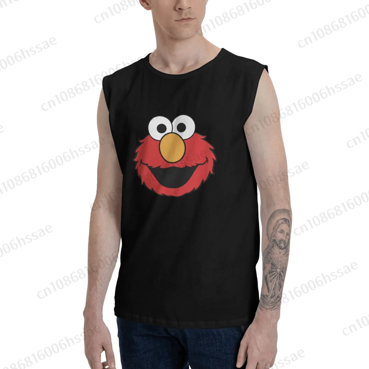 Street Monster Anime Cartoon Elmos Sesame Cookie Summer Sports Tank Tops Men's Breathable Sleeveless T-shirt