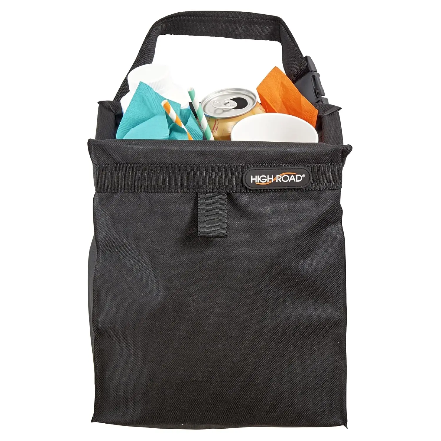 

Hanging Car Garbage Bag with Push-Close Lid, Waterproof Bin for SUV and Truck Seat Backs - Holds 3 Gallons (Black)