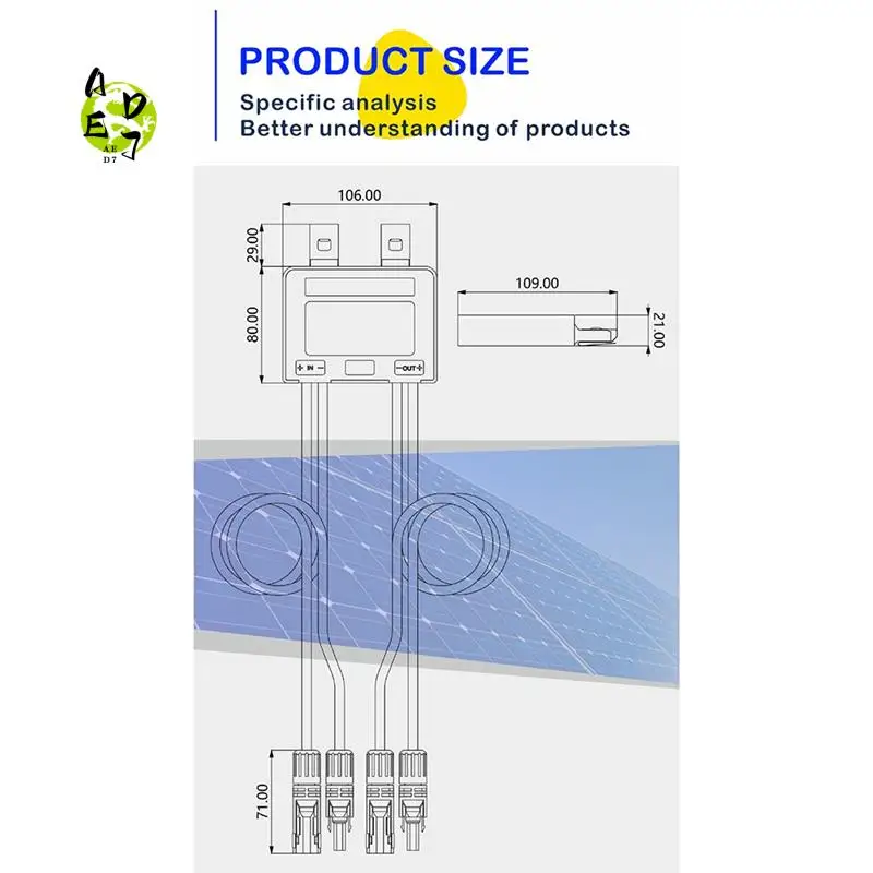

AED7-600W MPPT оптимизатор мощности Встроенный оптимизатор фотоэлектрической мощности IP67 Мониторинг солнечной панели Ограничение напряжения против точки доступа