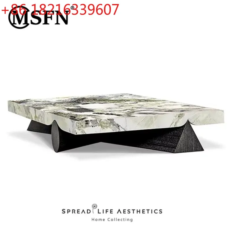 

TAO: Комплект мебели из массива дерева с отделкой под холодный изумрудный мрамор в стиле минимализм, для демонстрационных комнат, высокие и низкие модули