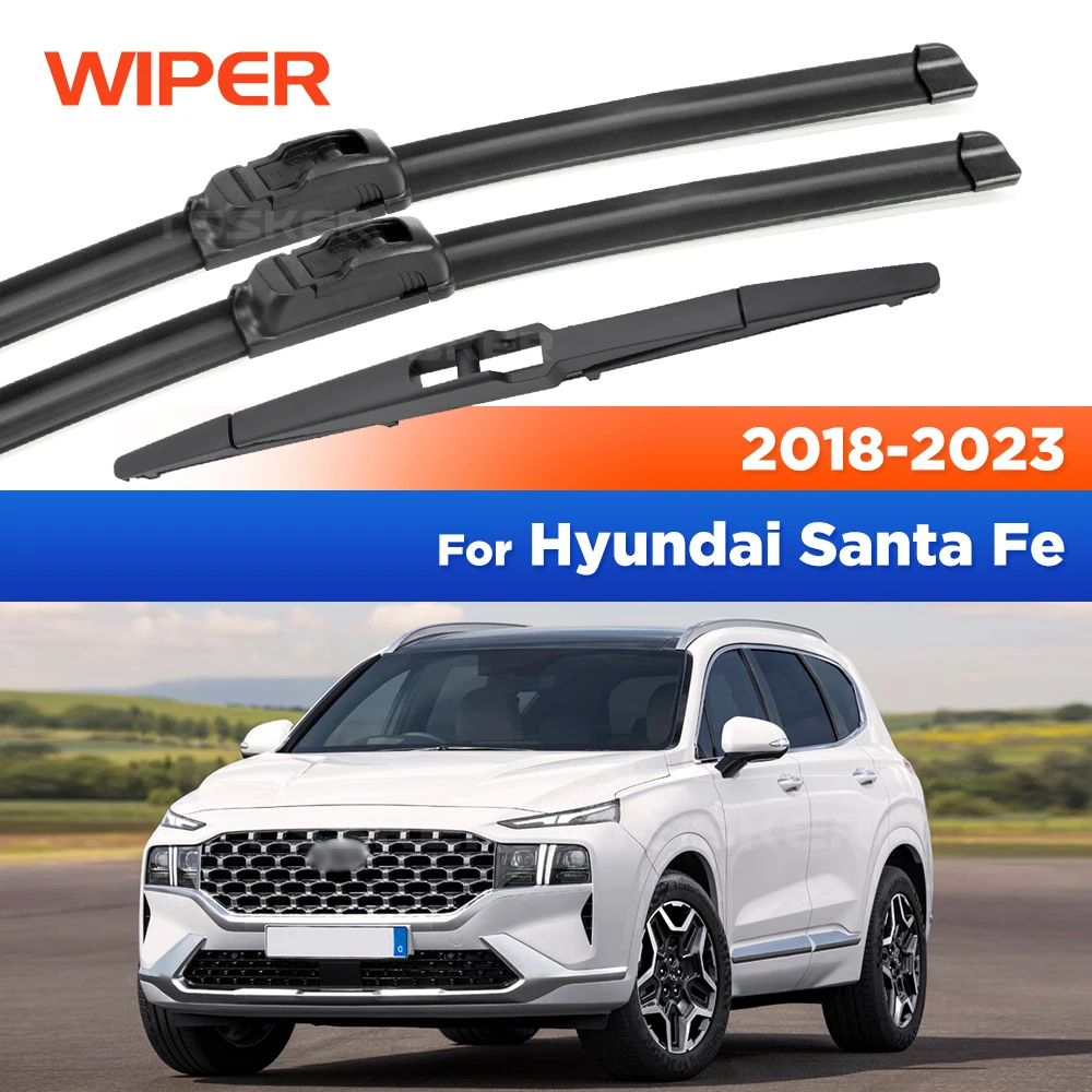 

For Hyundai Santa Fe TM 2018-2023 2019 2020 2021 Wiper Front&Rear Wiper Blades Windshield Windscreen Window Brushes 26"+16"+12"