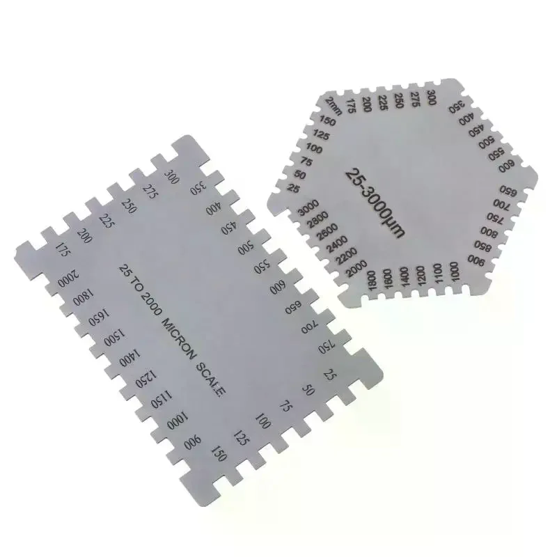 Stainless Steel Hexagonal Wet Film Comb Gauge 25-3000 Um For Paint Coating Thickness 1 Mm Measurement On Walls And Surfaces