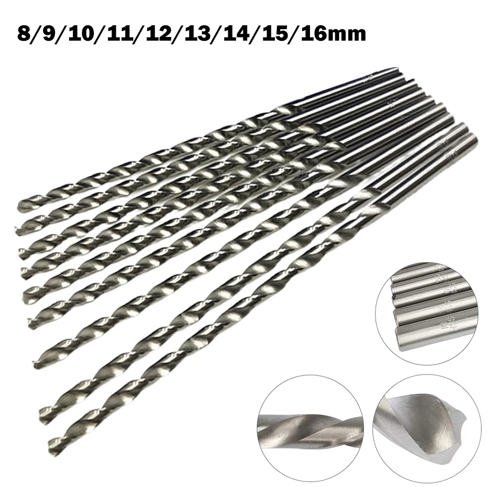 1pcs 7-16mm Extra Long Drill Bits Double Groove HSS Twist Drill Bits For Drilling Soft Metal Wood Plastic Power Tools Parts