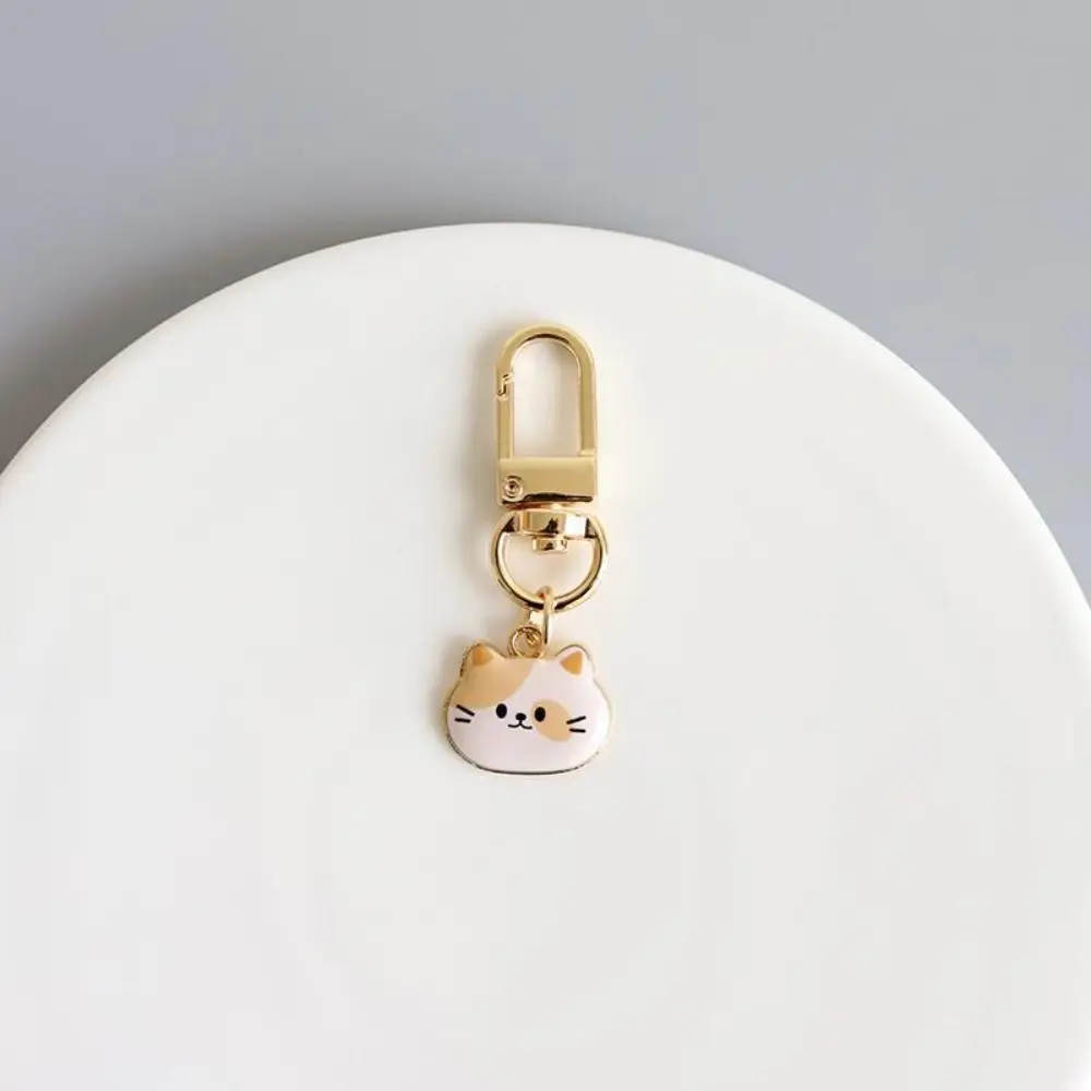 Mini Metal Cat Keychain Headset Couple Bag Pendant U Disk Keychain