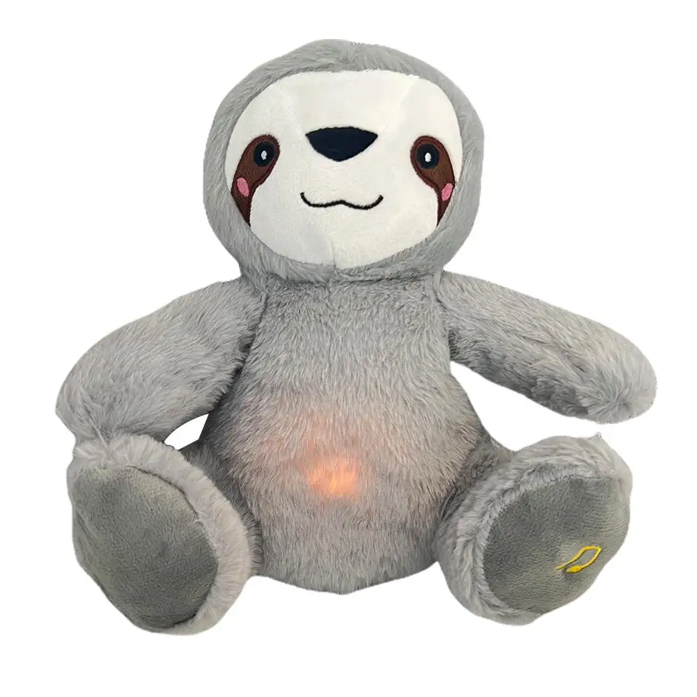 Breathing Sloth Toy Can Turn Off The Music Soothing Bear Plush Doll Sleep Companion Sound And Light Doll Toy