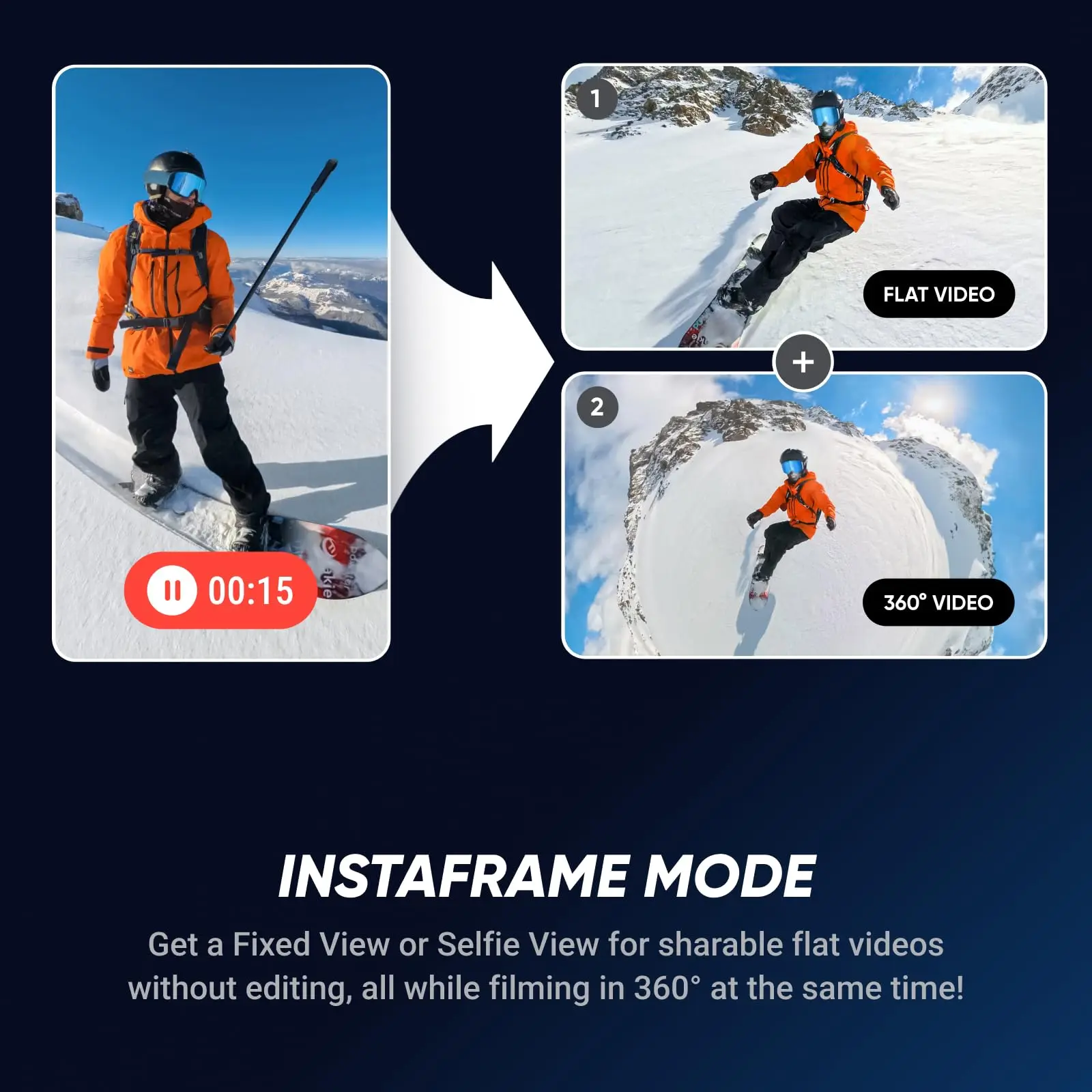 Insta360 X5 - مقاوم للماء 8K 360 °   كاميرا الحركة، إضاءة منخفضة رائدة، 3 ساعات، بطارية بتصميم شريحة AI ثلاثية،