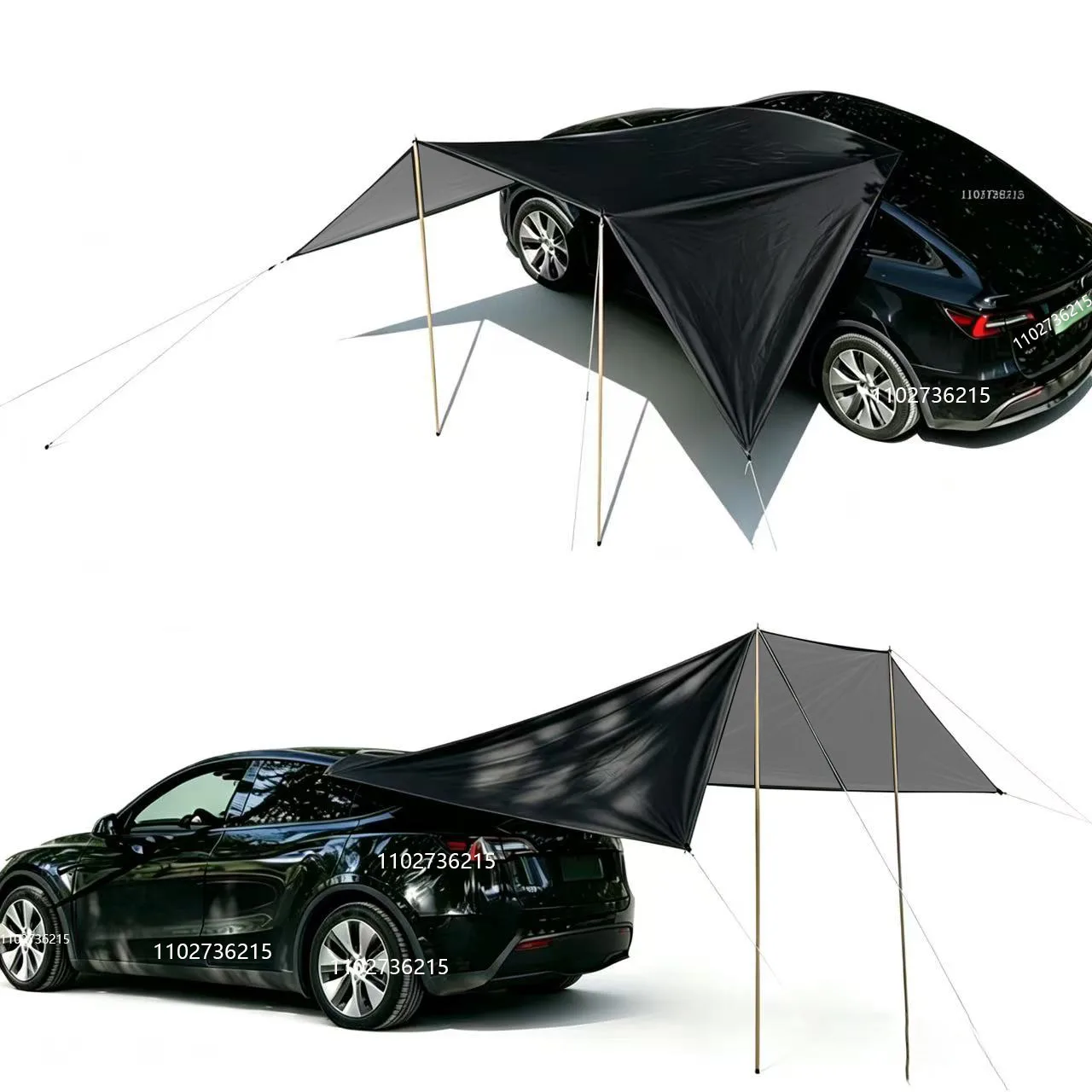 Sonnenschutz-Zelt für Auto-Seitenwand in Fledermausform, Silberbeschichtetes Wasserdichtes Tuch, Wasserdicht, für Outdoor-Camping, SUV-Box-Typ Auto-Heckabdeckung