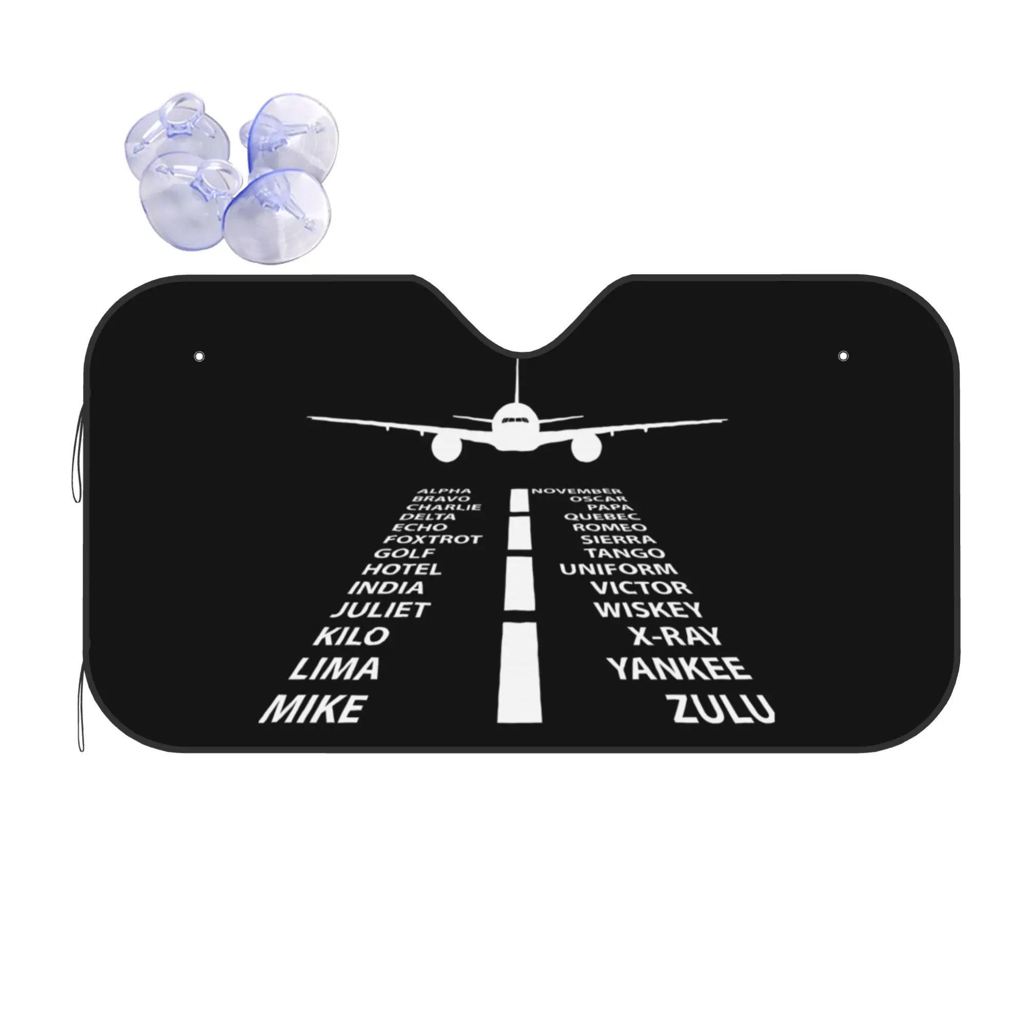 Car Front Windshield Sun Visor Phonetic Alphabet Pilot Airplane UV Protection Car Sun Shade Aviation Plane Fighter Covers