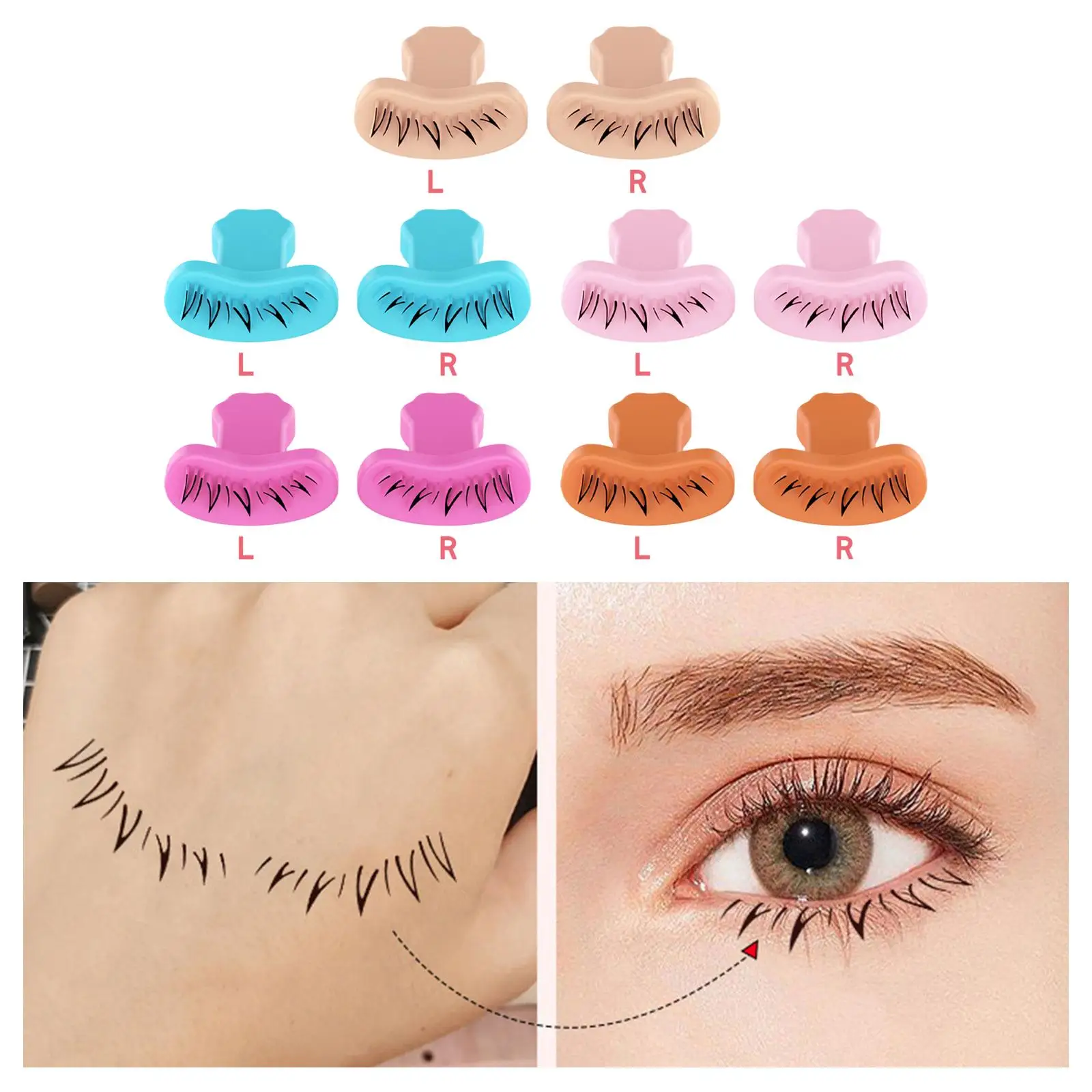 ภายใต้ขนตา Stamper DIY ด้านล่างขนตาแม่แบบ Eyelash Stampers ลายฉลุด้วย