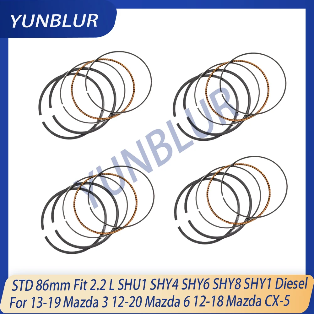 STD 86mm Piston Rings Kit Fit 2.2 L SHU1 SHY4 SHY6 SHY8 SH-VPTR SHY1 Diesel For 13-19 Mazda 3 12-20 Mazda 6 12-18 Mazda CX-5