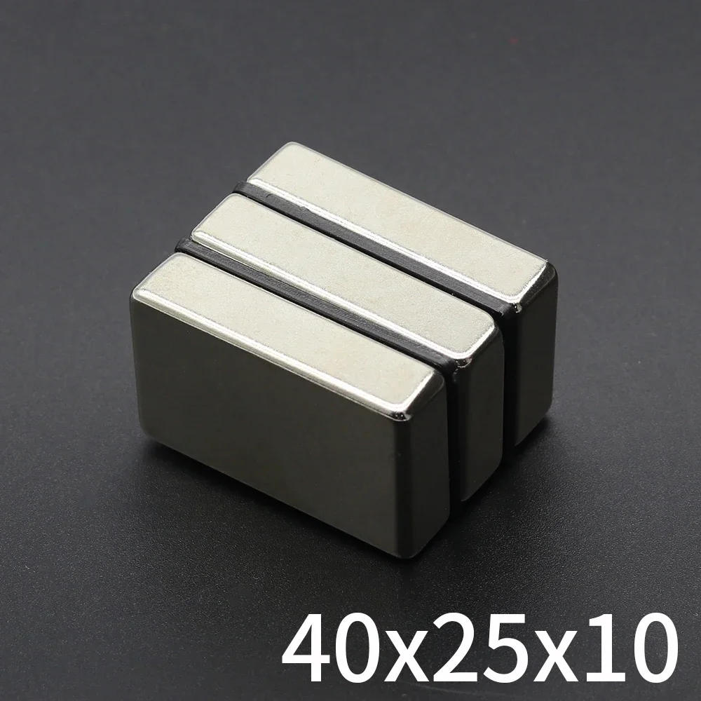 

40X25X10MM Block Super Strong Magnet Powerful Neodymium Magnets N35 NdfeB Permanent Magnetic imanes Refrigerator Magnet