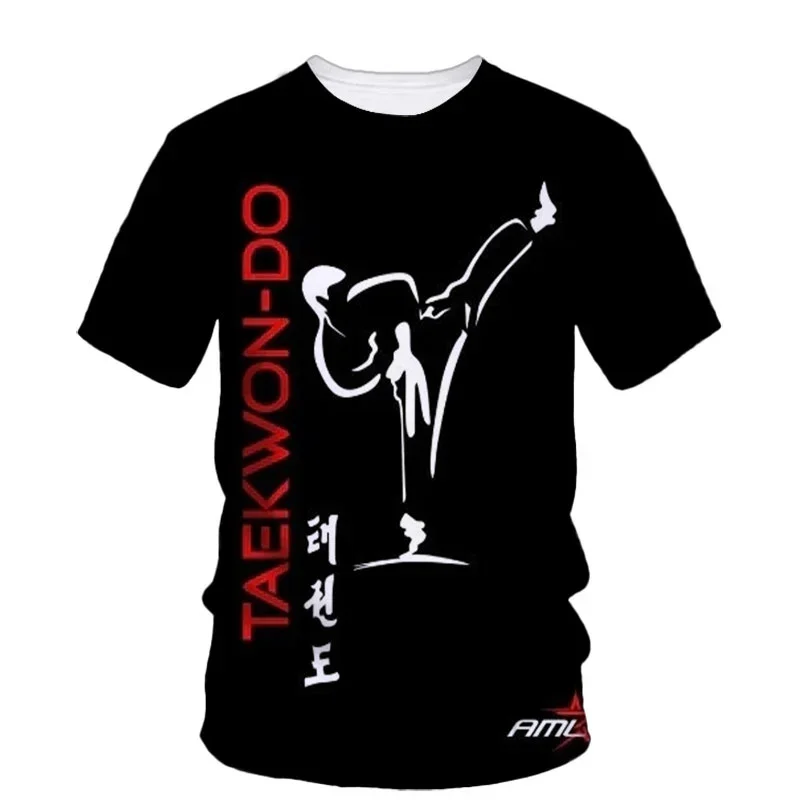 New Summer 3D Taekwondo Boxing Printing T Shirt Martial Art Wushu Graphic Tee Shirts For Men Kid Cool Hip Hop Clothing Tops Tees