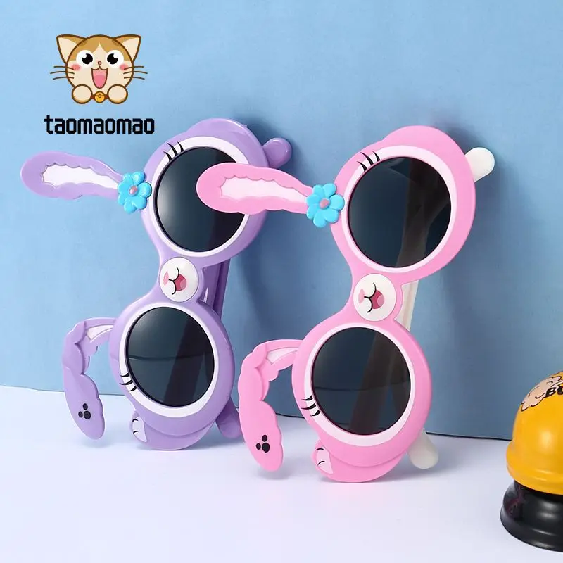 

Silical Gel Cartoon Rabbit Ear Sunglasses Boy&Girl Cartoon Polarized Sun glasses Kids Lovely Fashion Design Decorative eyewear