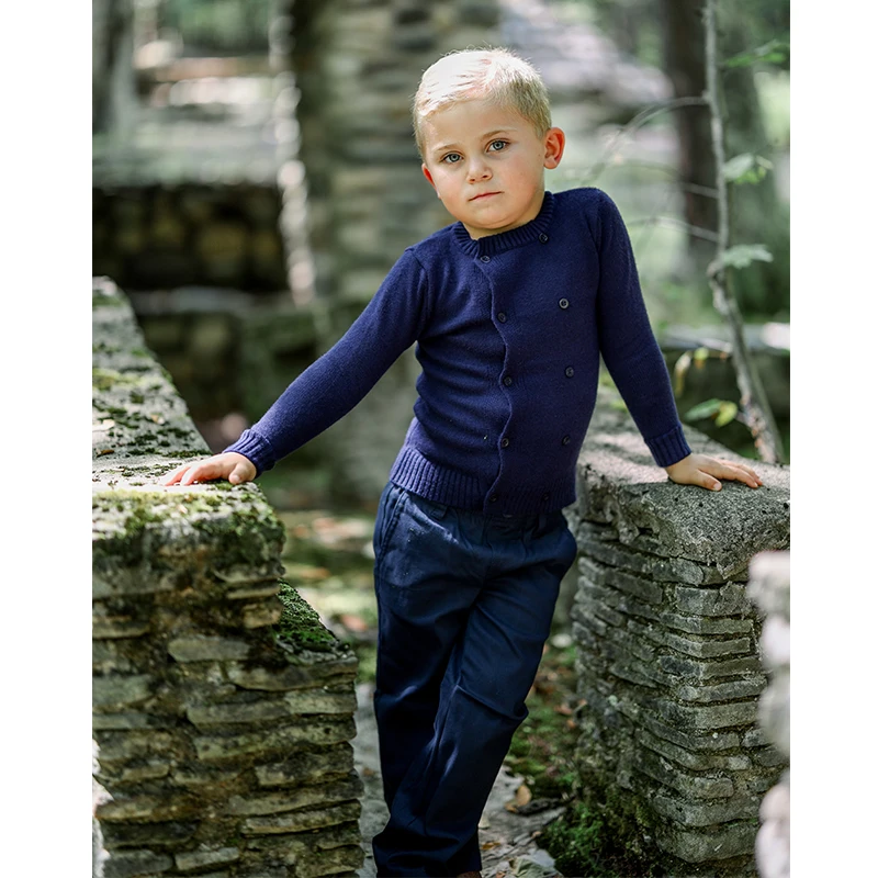 Ali Plus AW25 Smocked المخملية متماسكة مجموعة فستان رومبير الطفل الصبي السراويل العليا والسترة الأسرة مباريات تجهيزات الملابس #3