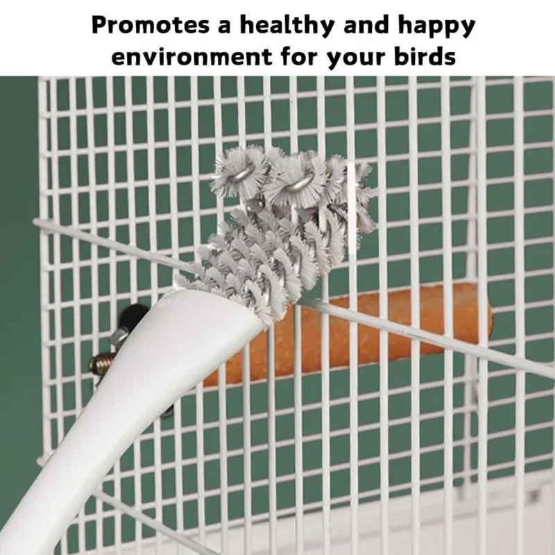 ​1pc Bird Cage Cleaning Brush Tool Bird Poop Remover Parrot Cage Sanitary Brush Accessori for Budgies Cockatiels Bird Cage Brush
