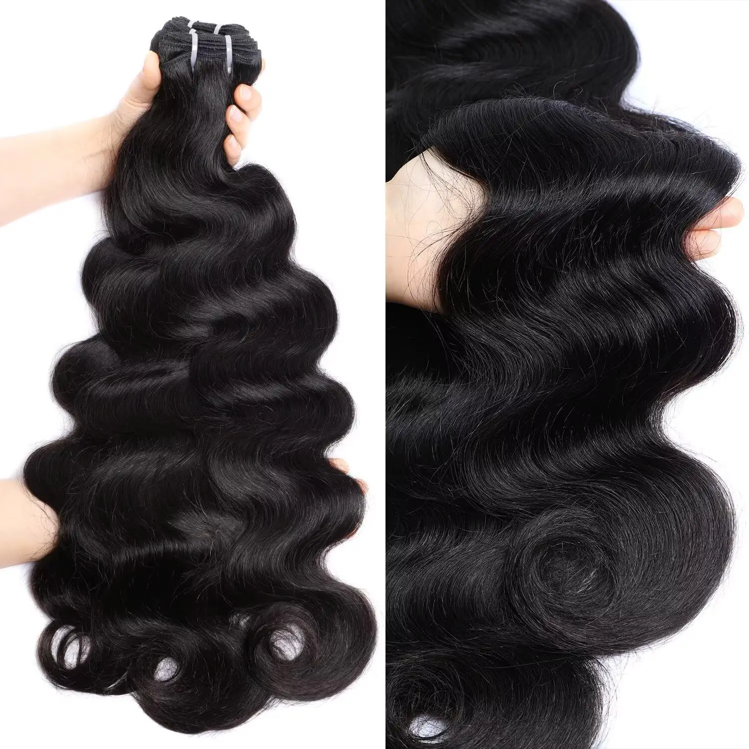 Lemoda الجسم موجة عذراء الشعر البشري حزم 100% غير المجهزة شعر بشري خام ملحقات 15A جودة كبيرة نسج الشعر 3 حزم